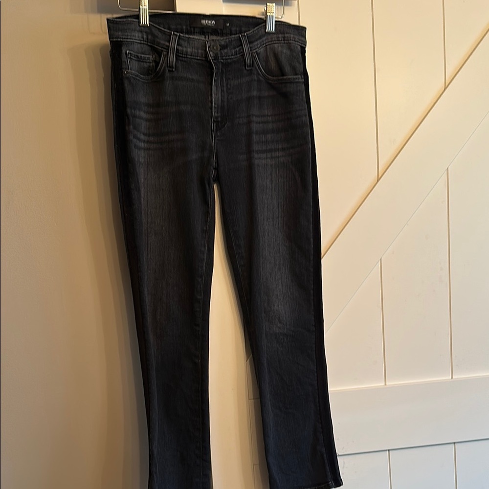 Hudson Black/grey Jeans straight leg with black velvet stripe detail